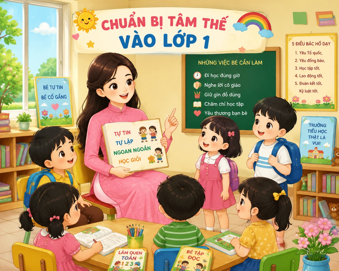 CHUẨN BỊ TÂM THẾ SẴN SÀNG VÀO LỚP MỘT CHO TRẺ 5 TUỔI